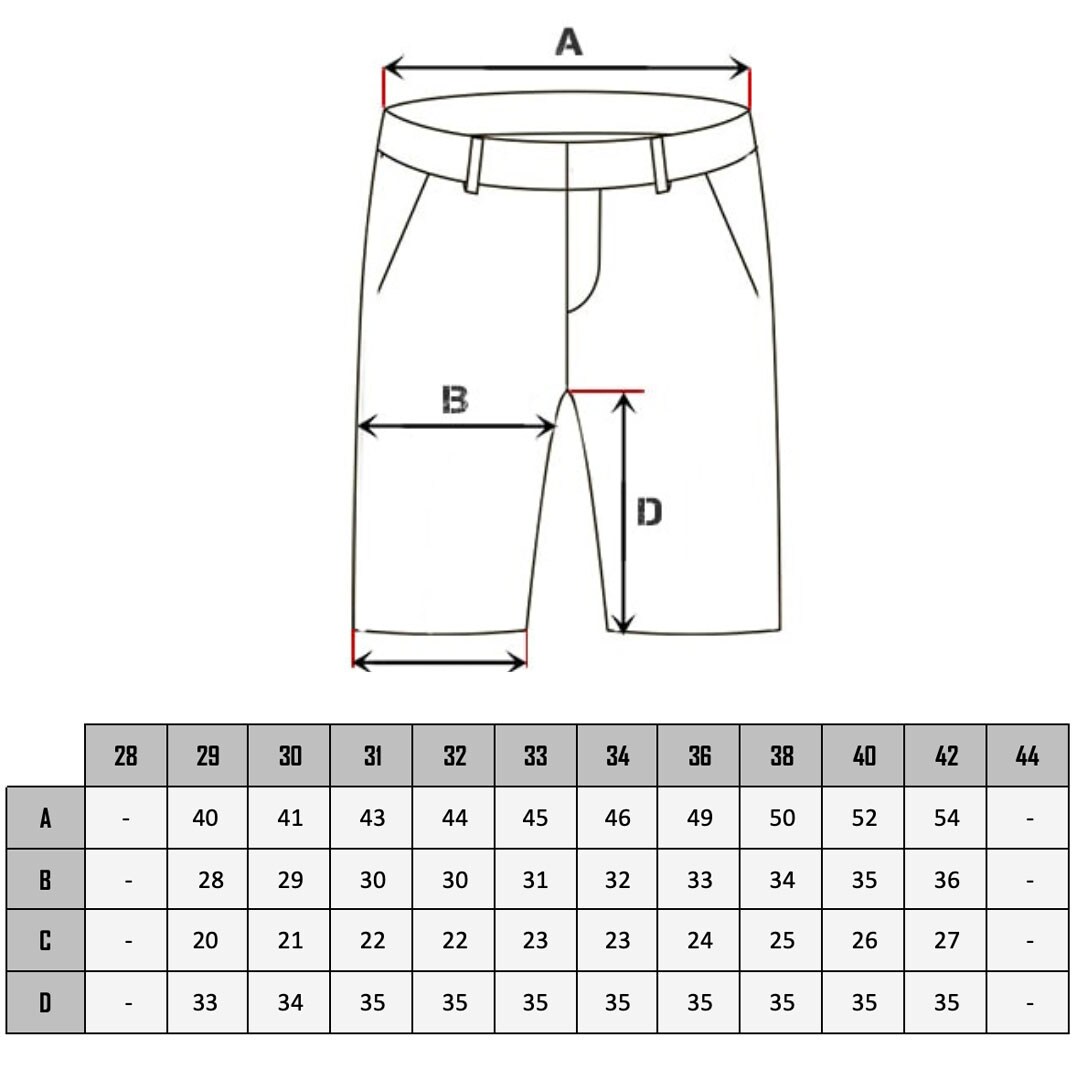 Storlektabell af Lazer Cipo & Baxx Shorts