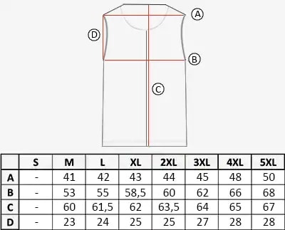Størrelseguide av RD Biker Skinnvest