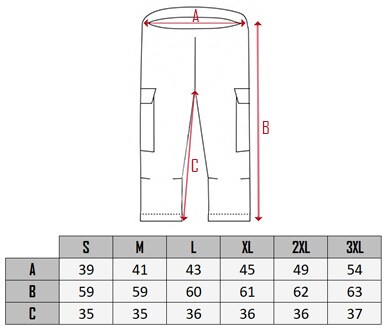  Phileas shorts size chart