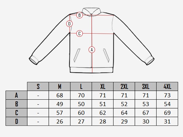 Power Rider Leather Jacket - Black size chart
