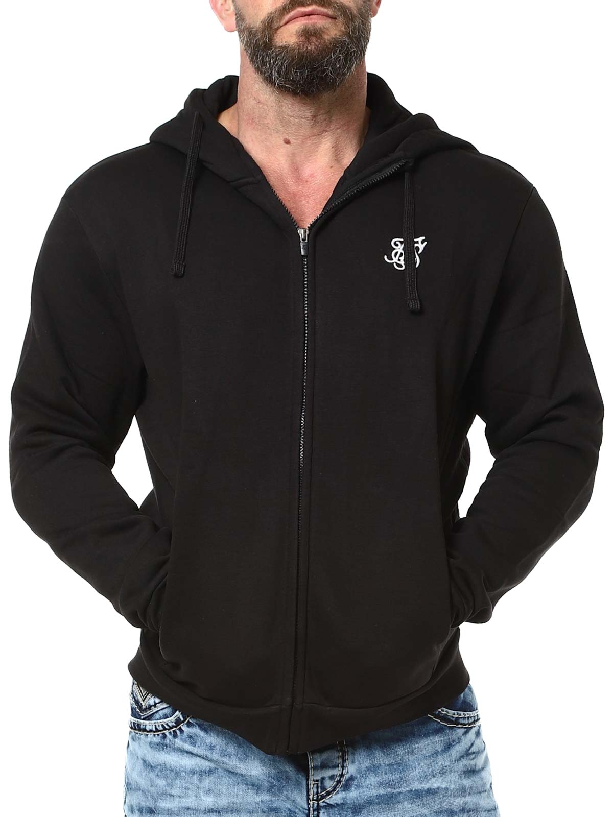 Essentials Full Zip SikSilk Hoodie Black Lars_5.jpg