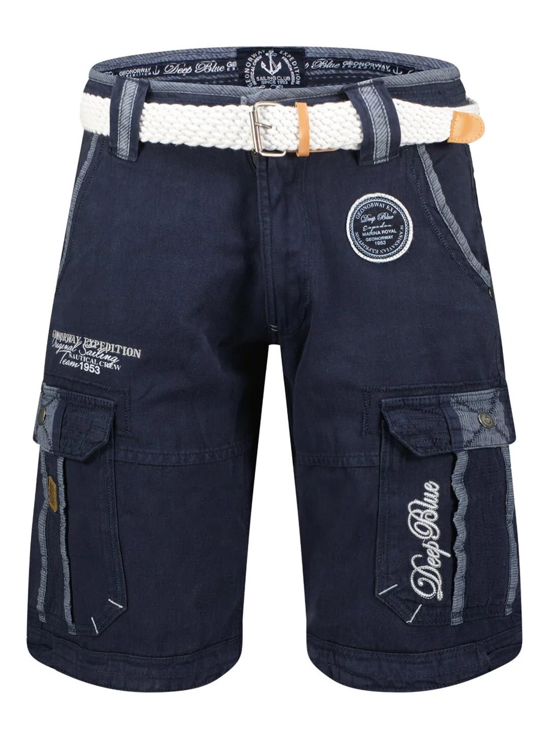 Geo Norway Paillette Cargo Shorts Navy.jpg