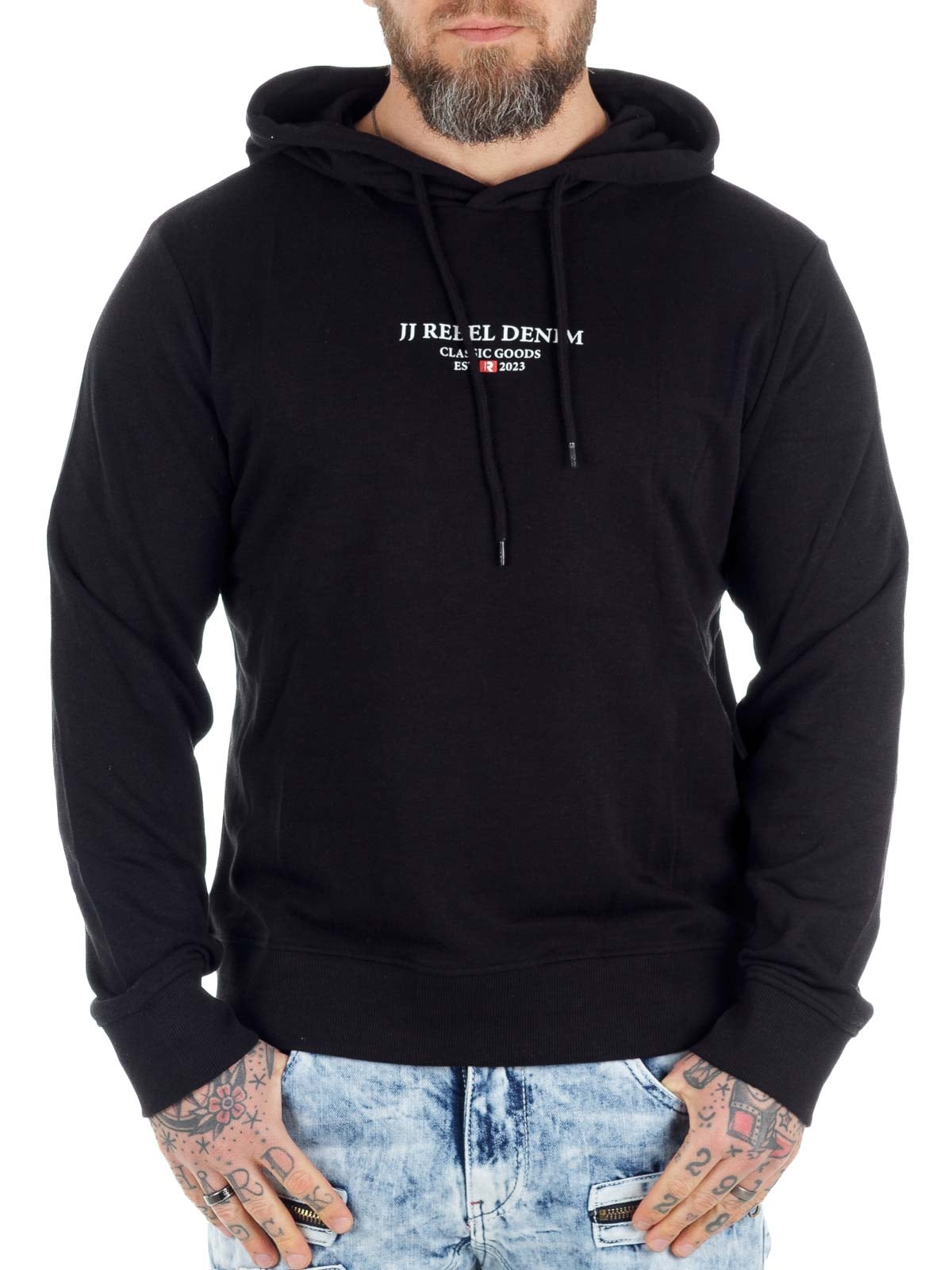 Rebel Print Hoodie dark black_1.jpg