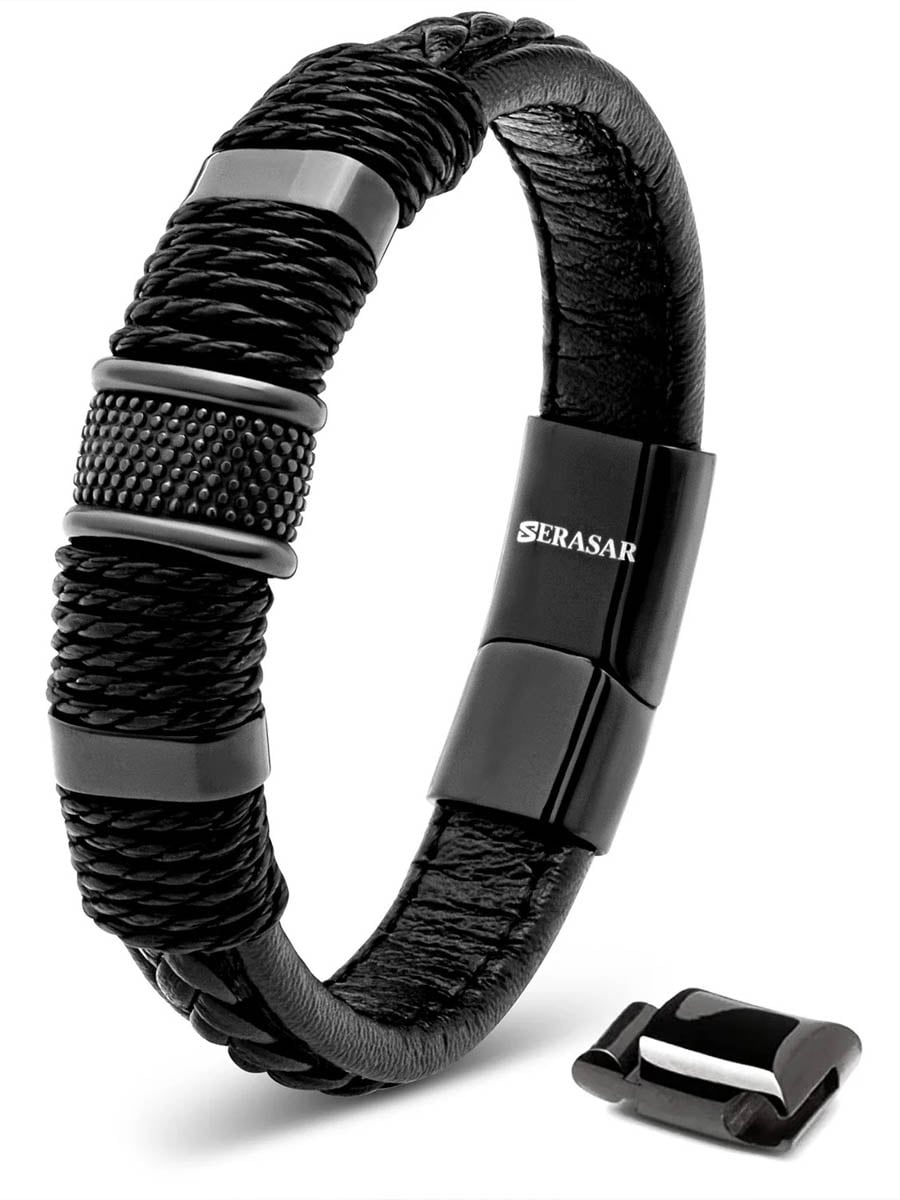 Serasar Ring Leather Armband b027.jpg
