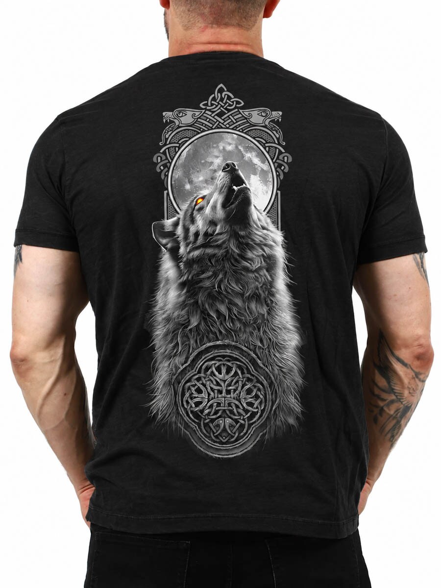 Wolf and Celtic print on black tee-2.jpg