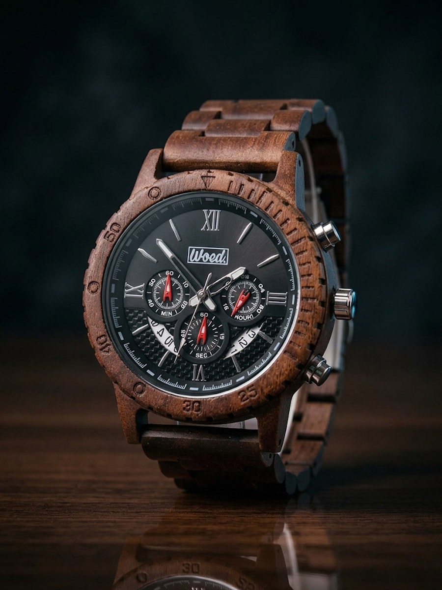 Wooded Premium Walnut Klocka - Brun main.jpg