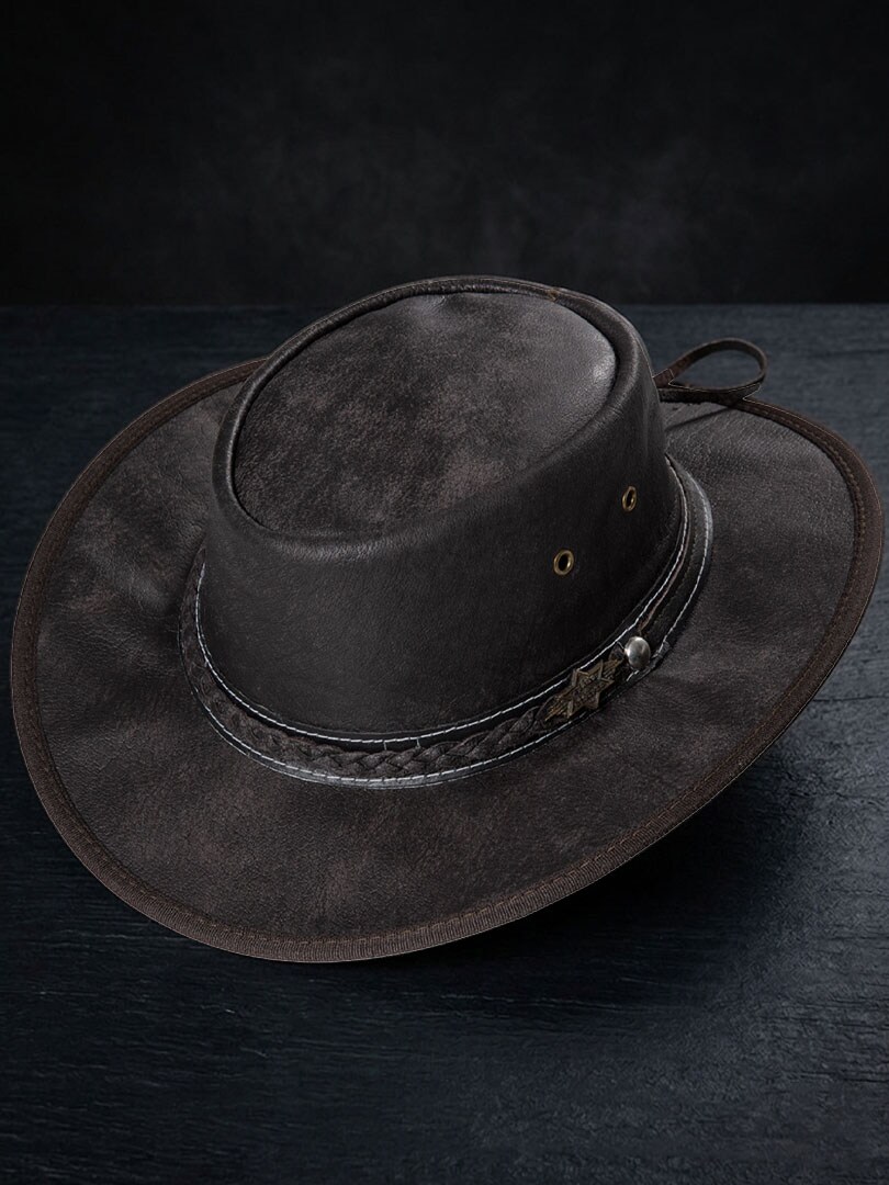 blacke leather cowboy hat .jpg